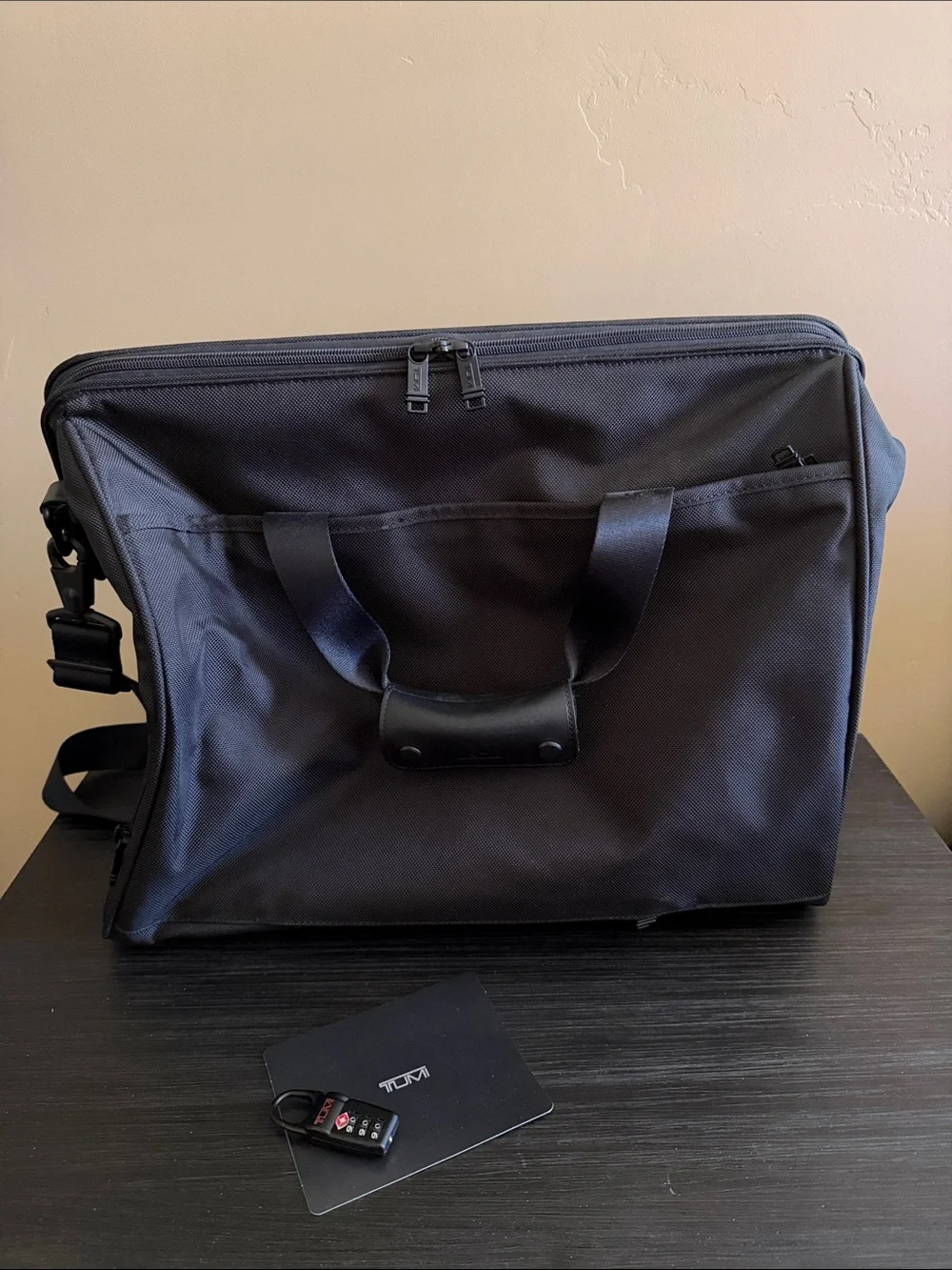 Tumi Black Nylon Framed Soft Duffel